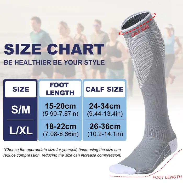 1 paire de chaussettes de Compression graduées pour femmes et hommes