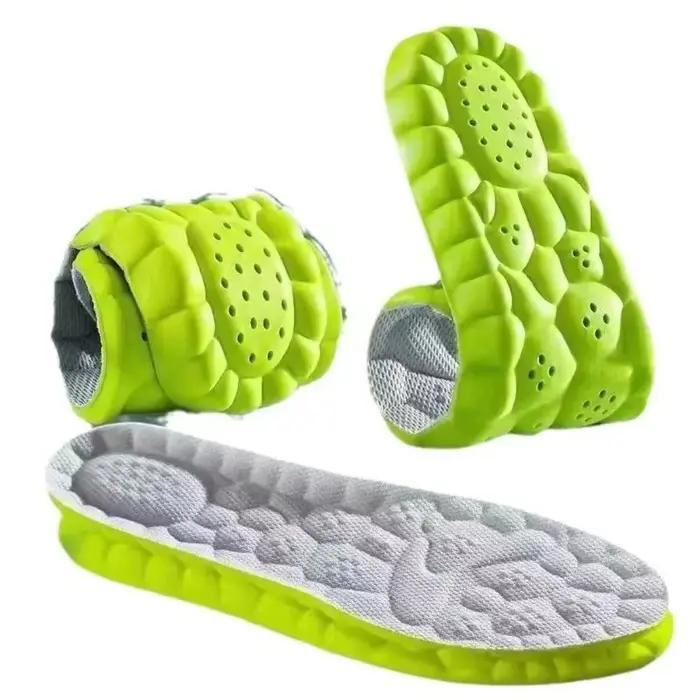 Semelles de sport pour chaussures, absorption des chocs 4D, désodorisantes, respirantes, coussinets de course pour hommes et femmes
