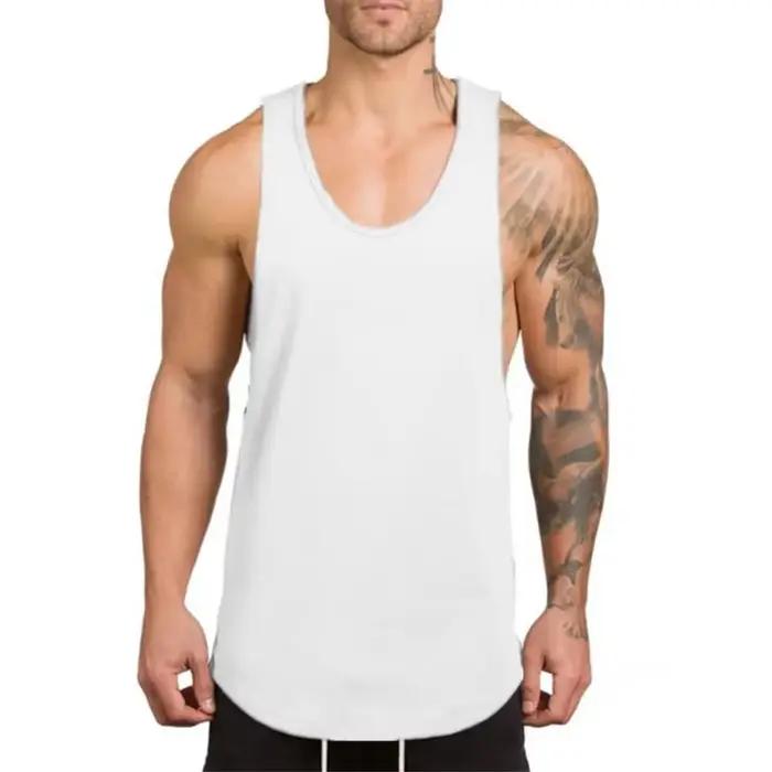 Débardeurs d'été en coton pour homme, vêtements de sport décontractés, t-shirts sans manches pour entraînement cardio, musculation et activités de plein air