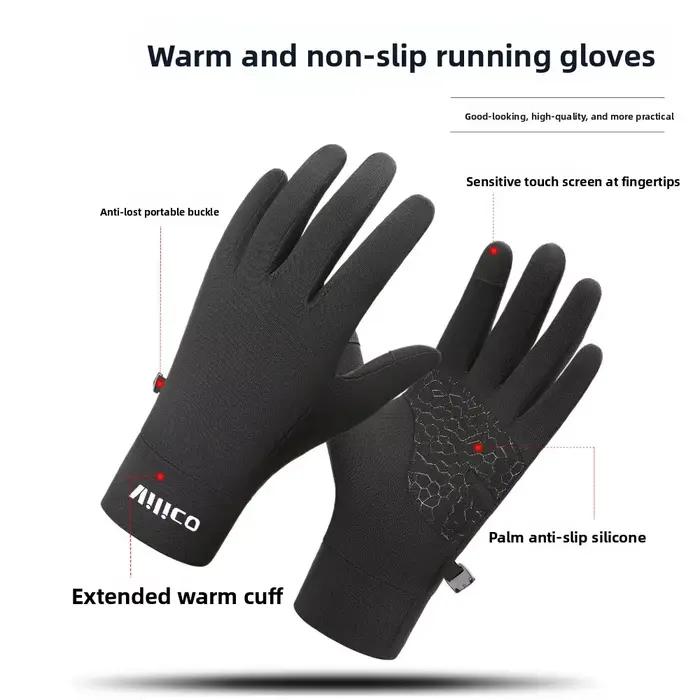 Gants de course antidérapants en tricot chaud pour écran tactile