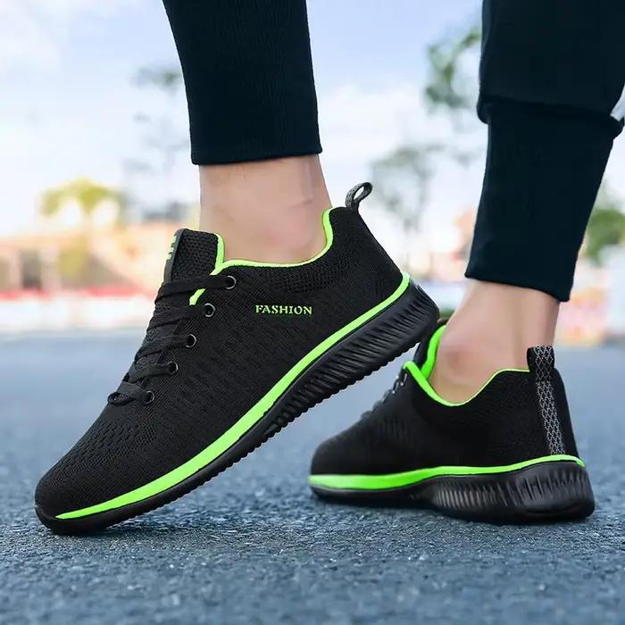 Hommes course marche tricot chaussures mode décontracté