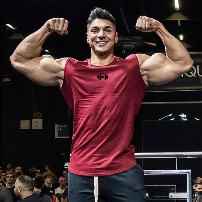Hommes coton entraînement sans manches course Sport gilets chemises d'été gymnase musculation débardeurs Fitness Muscle respirant vêtements