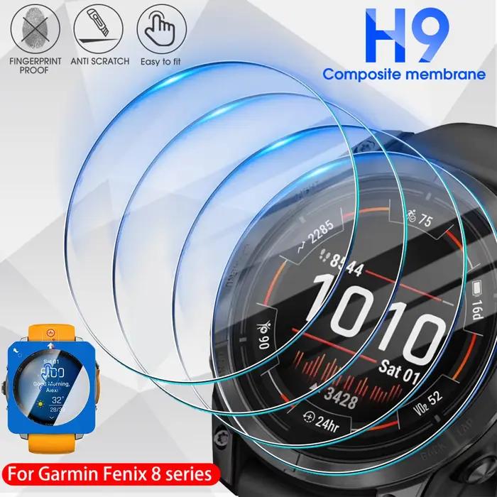 Verre pour Garmin Fenix 8 43mm/47mm/51mm AMOLED protecteur d'écran solaire avec alignement automatique Kit