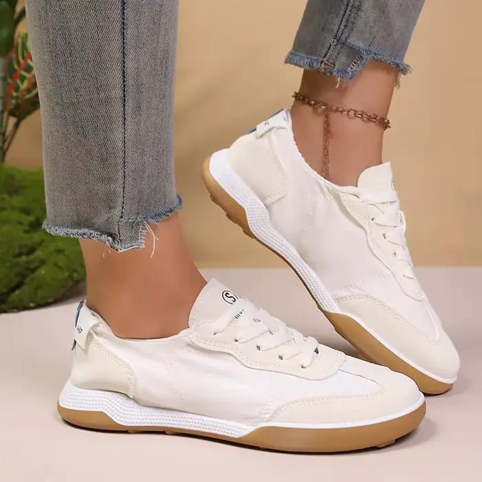 Chaussures Vulcanisées Femme Printemps 2026 – Baskets de Course et de Sport Tendance Beige à Semelle Basse – Promotion Qualité Supérieure