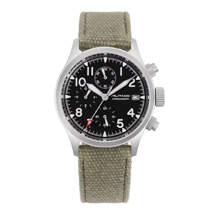 Militado ML1868KF montre à Quartz à 3 cadrans VK67 chronographe mouvement verre saphir lumineux 100m étanche 39mm montres militaires