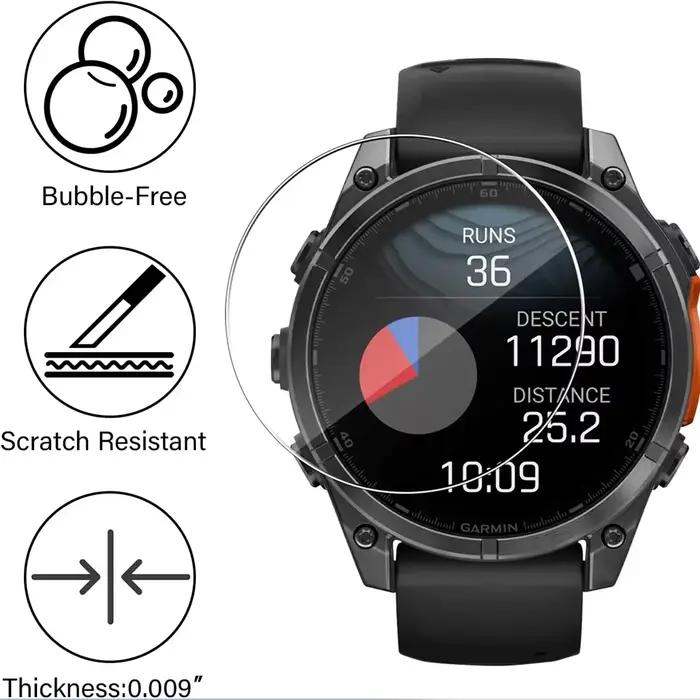 Verre trempé 9H pour Garmin Fenix 8 7X 6X Pro 7 6 7S 6S 5 5S