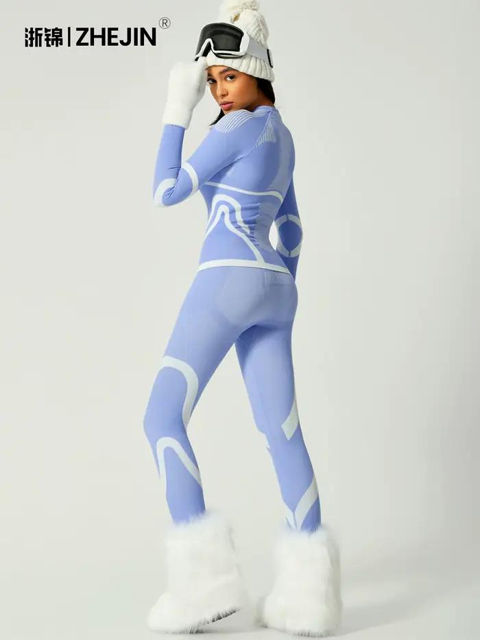 Ensemble de sous-vêtements thermiques de ski sans couture pour femme
