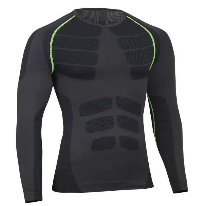 GANYANR Marque de Course T Shirt Hommes de Sport À Séchage Rapide De Tennis de Basket-Ball De Compression À Manches Longues Fitness Jogging Exercice Collants
