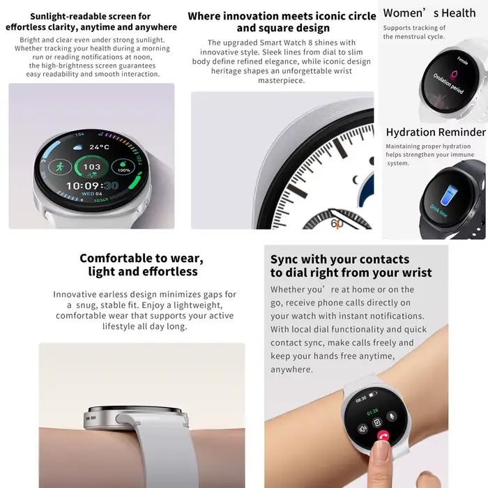 2025 montre GPS piste montres intelligentes pour hommes femmes Sport fréquence cardiaque Bluetooth appel NFC IP68 étanche boussole Smartwatch 8 Mini