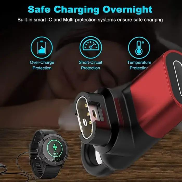 Adaptateur de charge Type-C compatible avec les modèles Garmin Fenix 7