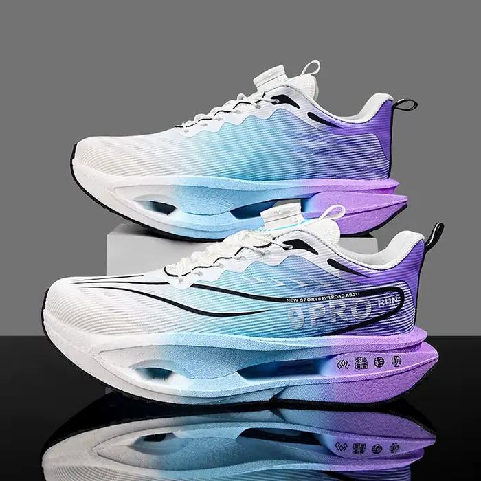 Chaussures de course Marathon spécialisées pour hommes, avec plaque en carbone, respirantes, légères, unisexes, confortables, amortissantes, athlétiques, pour la stabilité