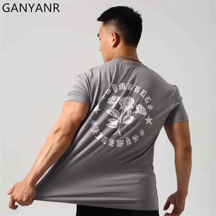 GANYANR T-shirt de course pour hommes Cool