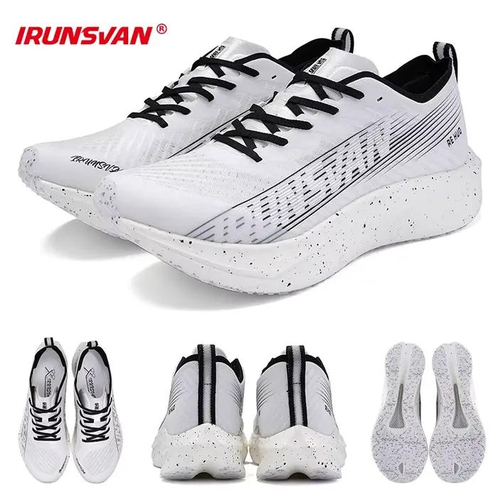 Chaussures de course IRUNSVAN-HEAT 2024 Carbon Plate Sneakers pour hommes et femmes, microfibre, maille aérée, semelle caoutchouc, technologie FORMATION, marathon, route et sentier, couleurs variées, pointures 37-44