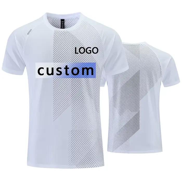 LOGO personnalisé T-shirts de sport pour hommes chemise de Jogging Fitness entraînement vêtements de sport décontracté en plein air course à manches courtes T-shirt