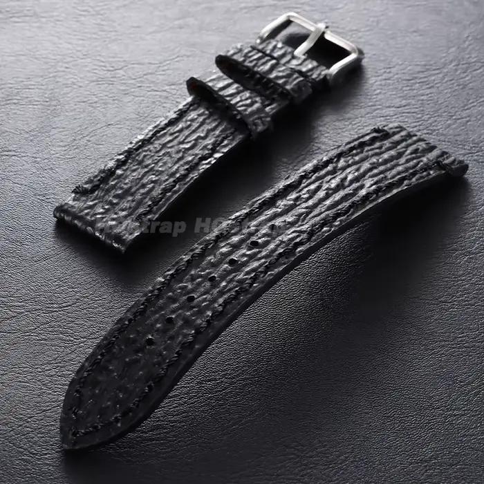 Bracelet de montre en cuir véritable à motif serpent