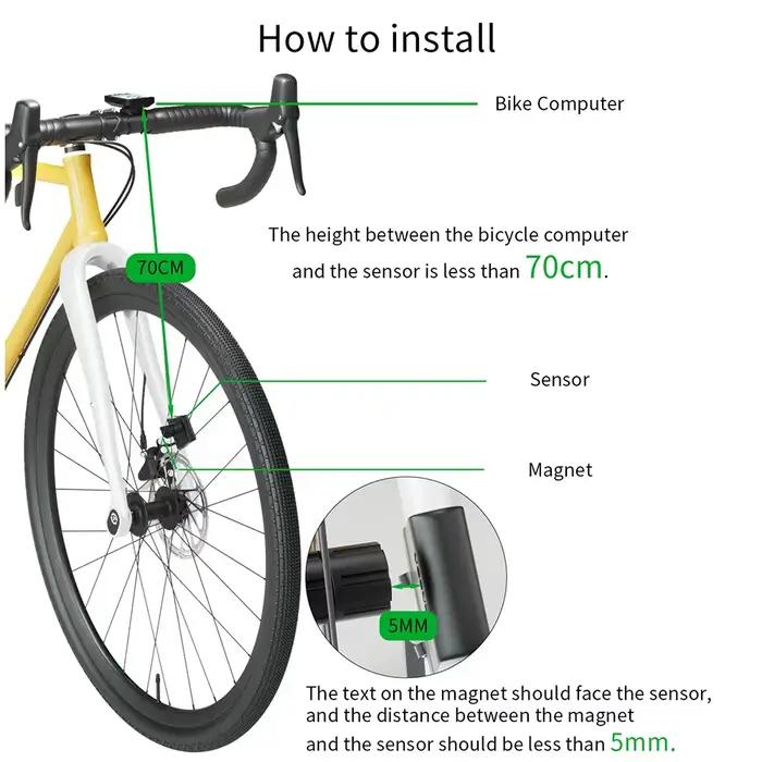 Ordinateur de vélo sans fil, odomètre, compteur de vitesse avec écran LCD grand, traqueur de démarrage/arrêt automatique, accessoires de cyclisme
