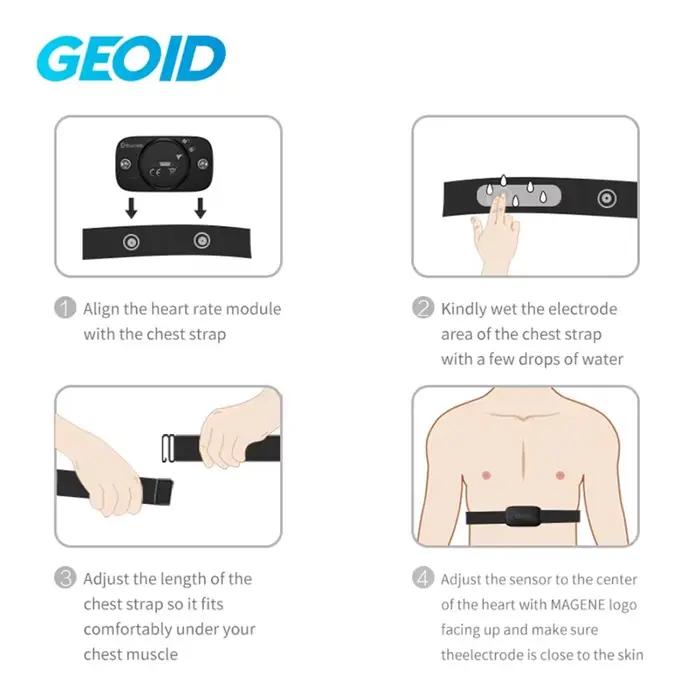 GEOID-Moniteur de fréquence cardiaque HS500, GPS, Bluetooth, capteur ANT, sangle de poitrine, ordinateur de cyclisme, capteur Wahoo Garmin, moniteur de sport