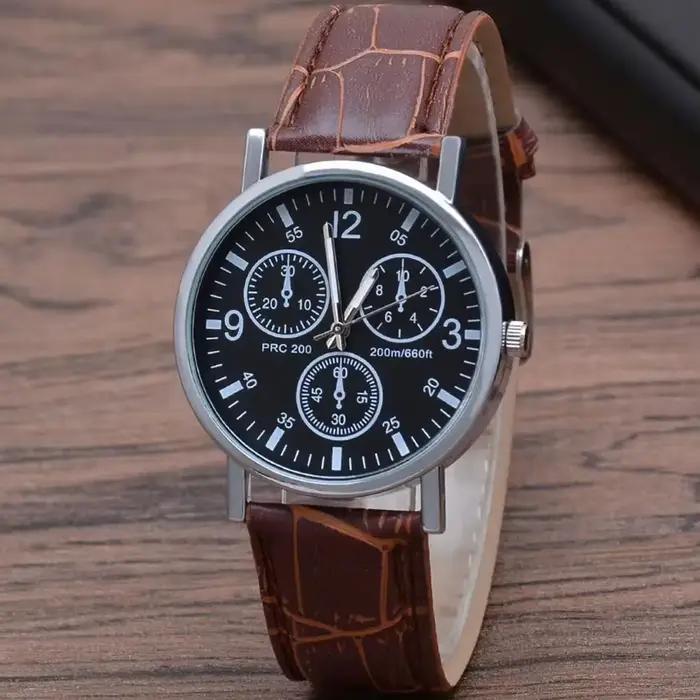 Montre à Quartz pour hommes, cadran bleu, verre minéral, bracelet en acier inoxydable, robe élégante pour hommes, Style d'affaires
