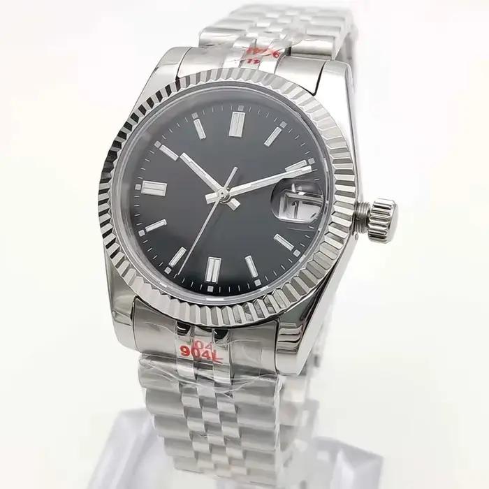 Montre automatique PARNSRPE en acier inoxydable avec cadran saphir lumineux pour homme occassions décontractées et professionnelles
