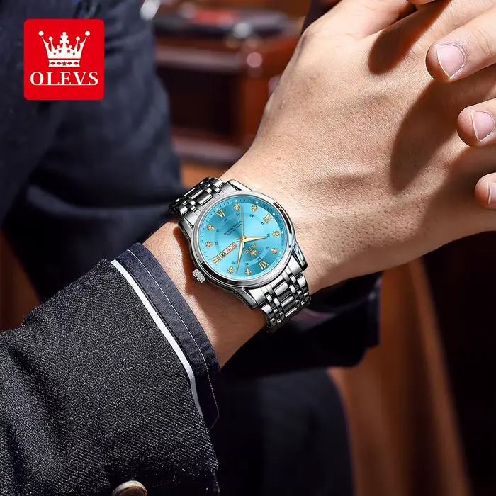 OELVS montres pour hommes Top marque décontracté Original montre-bracelet étanche en acier inoxydable résistant aux rayures montre miroir pour homme