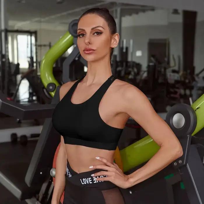 Femmes Sport soutien-gorge Fitness lettres Yoga