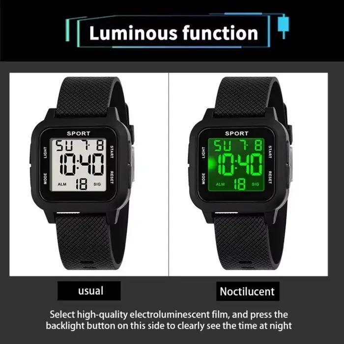 Montres de sport de plein air pour enfants, réveil multifonctionnel, montres numériques pour garçons, montre électronique militaire lumineuse et étanche