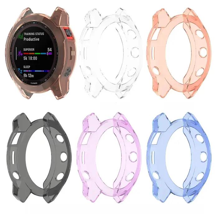 Étui transparent en TPU pour Garmin Fenix 6 6S 6X Pro 7 7S 7X Pro 5 5S 5X Plus, étui de protection souple pour montre Garmin, housse fine