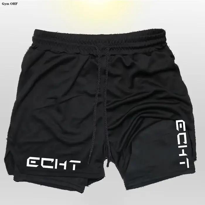 Shorts de course homme polyester double couche séchage rapide fitness gym entraînement jogging occaions sportives