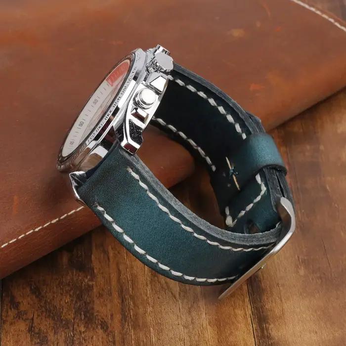 Bracelet de montre en cuir véritable pour Panerai