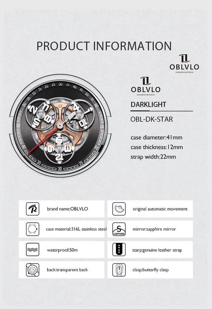 Montre automatique LOBINNI édition limitée pour homme avec mouvement manuel et automatique cadran rond acier inoxydable bracelet cuir résistance à l'eau 5 bars quartz saphir occasions spéciales