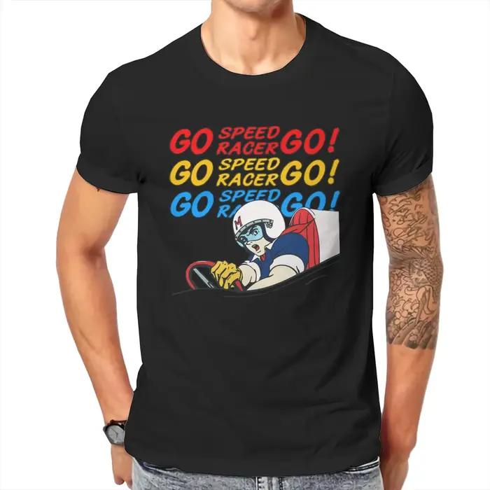 GO SPEED-T-Shirt pour Homme Édition Limitée Cadeau Parfait Love Speed Racer Dessin Animé Années 80 Manga Japonais 100%Coton Imprimé