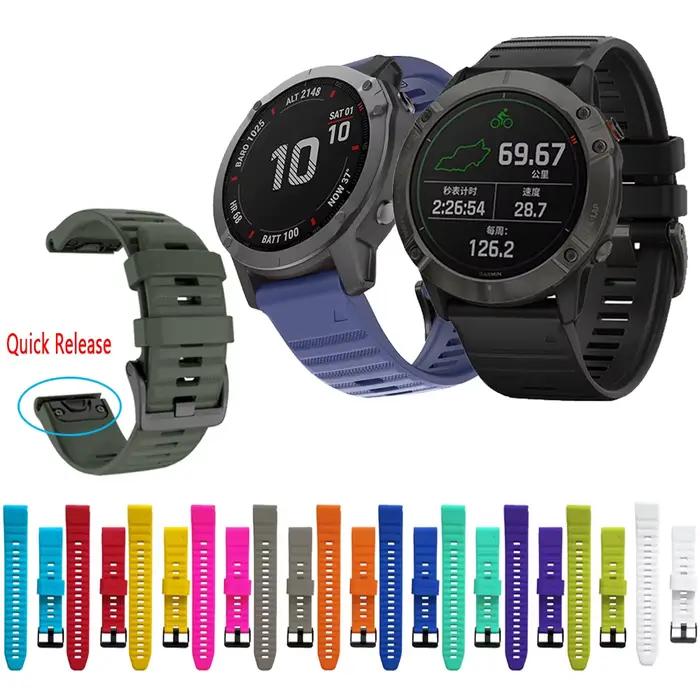 Bracelet de montre en silicone pour Garmin Fenix 6 6X Pro 5 5S 5X Plus 3HR Fenix7 7X Compatible avec plusieurs modèles d'horloges sportives et intelligentes pour hommes et femmes
