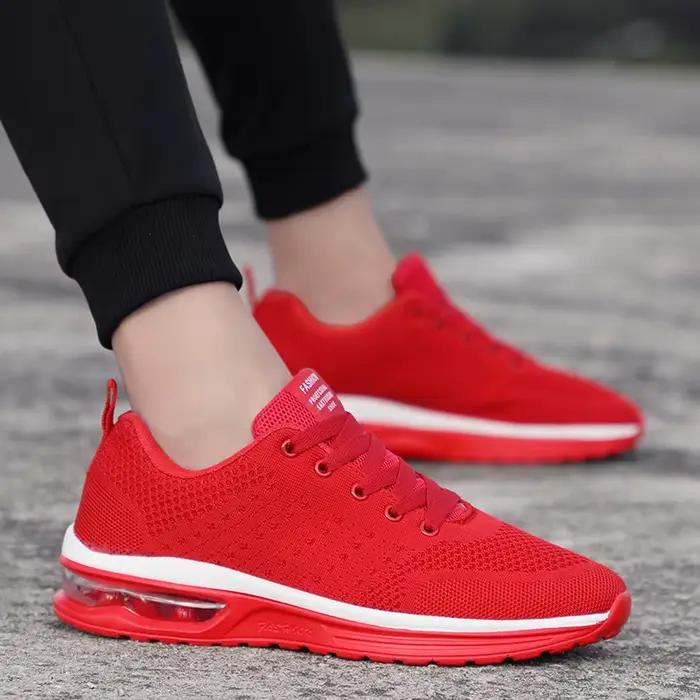 Chaussures de course rouges pour hommes et femmes