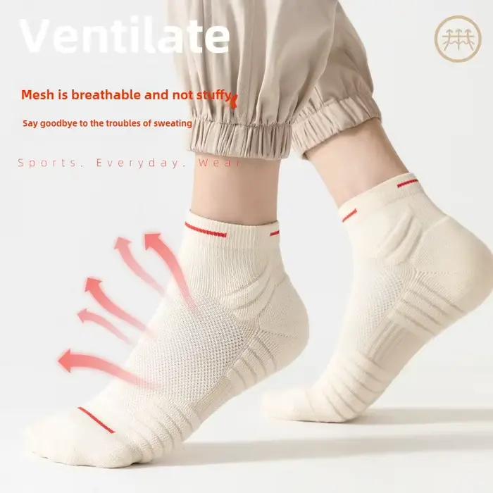 2 paires - Chaussettes de course athlétiques pour hommes, mi-mollet, semelle épaisse en tissu éponge, pour marathon, basketball, badminton, entraînement sportif