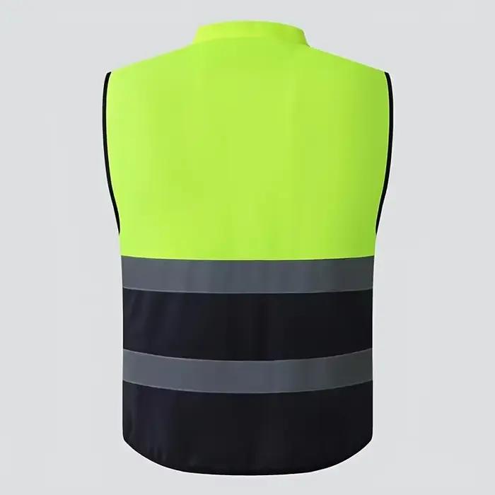 Gilet unisexe à bande haute luminosité, vêtements de travail respirants, vêtements de protection multi-poches, sécurité pour la course de nuit, usine de vélos