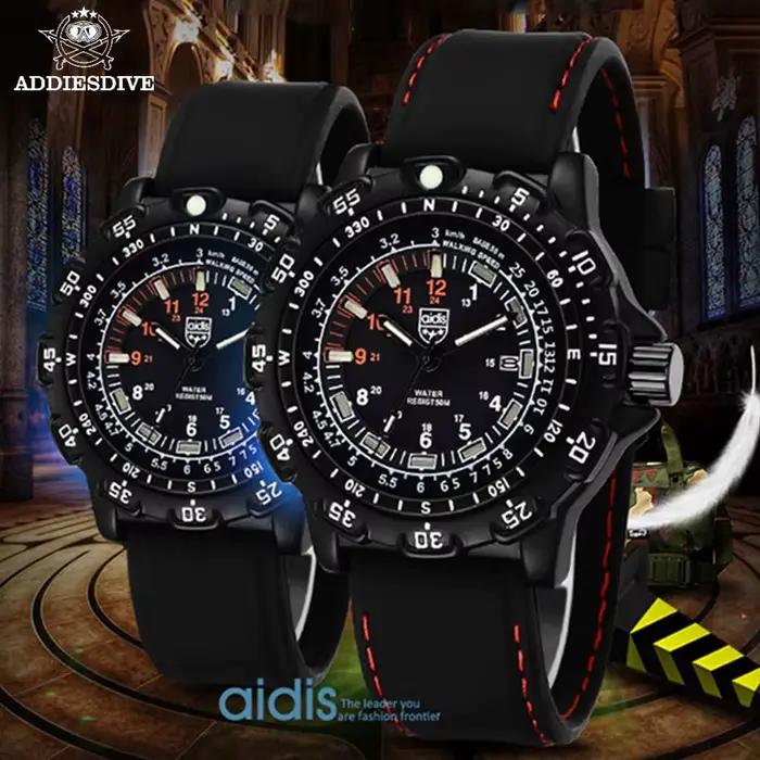 Montre-bracelet à Quartz Addies Forces Spéciales Plongeur Résistante à l'Eau pour Hommes Occasions Outdoor et Militaires