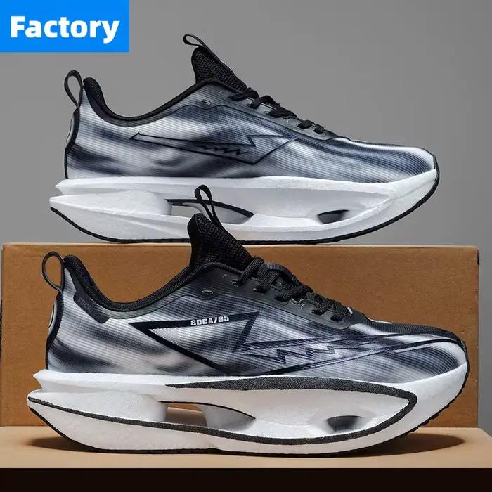 Chaussures de course Marathon Spécialité Homme Sport Plaque Carbone Respirantes Ultralégères Femme Confortables Athlétiques Amorti Stabilité Baskets