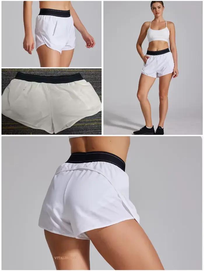 Shorts de course taille haute fendus pour femme