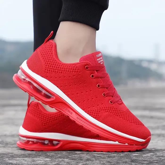 Chaussures de course rouges pour hommes et femmes