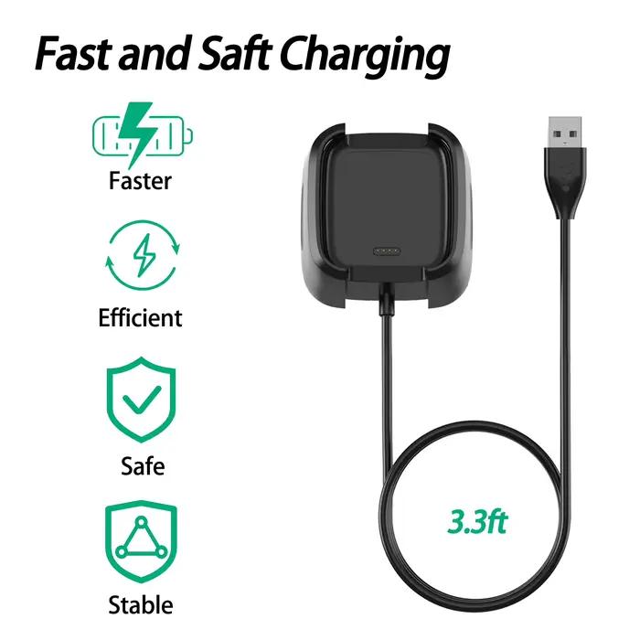 Chargeur USB pour montre connectée Fitbit Versa 2, câble de chargement pour Fitbit Versa 2, support de chargement, accessoires pour montre connectée