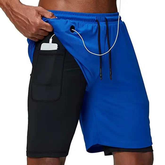 Shorts de course pour hommes 2 en 1