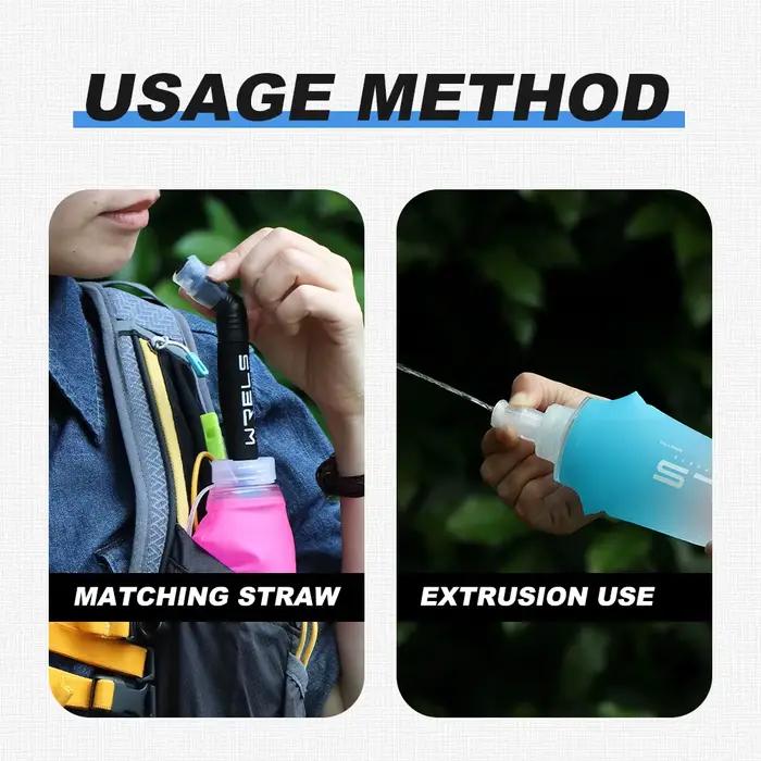 Bouteille d'eau sport pliante en TPU WRELS pour course à pied, camping, randonnée, vélo et fitness occasions spéciales