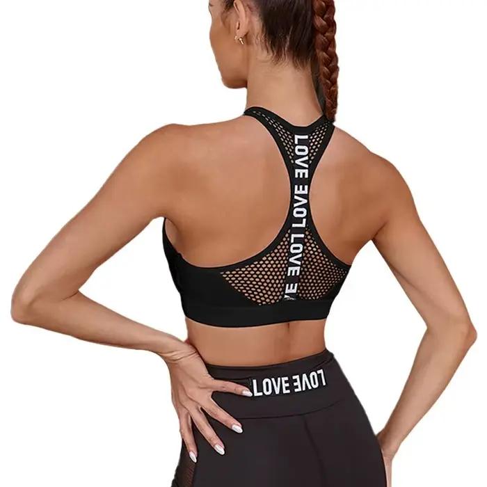 Femmes Sport soutien-gorge Fitness lettres Yoga