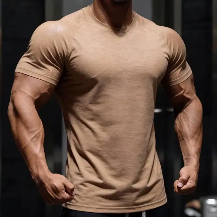 T-Shirt de Sport GITF Polyester Ajusté Pour Hommes, Fitness, Entraînement et Occasions Spéciales