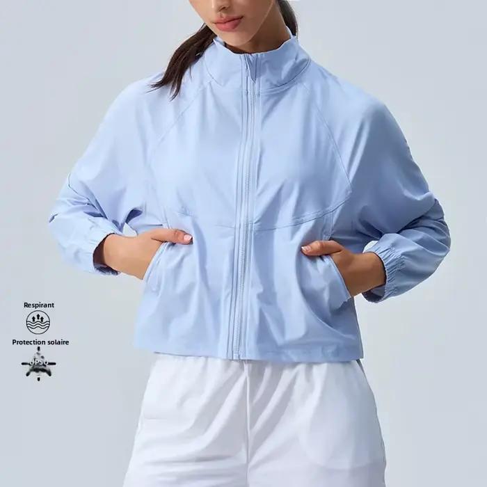Vestes courtes à fermeture éclair complète pour femmes