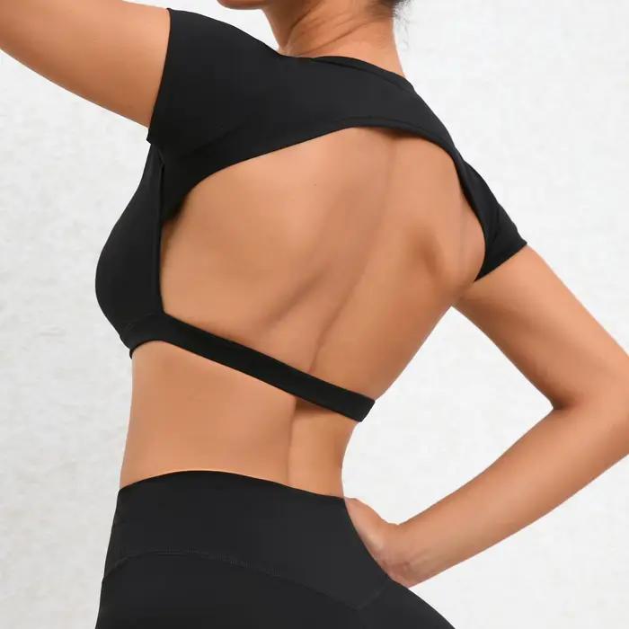 T-Shirt de sport dos musculaire sans rembourré pour femmes