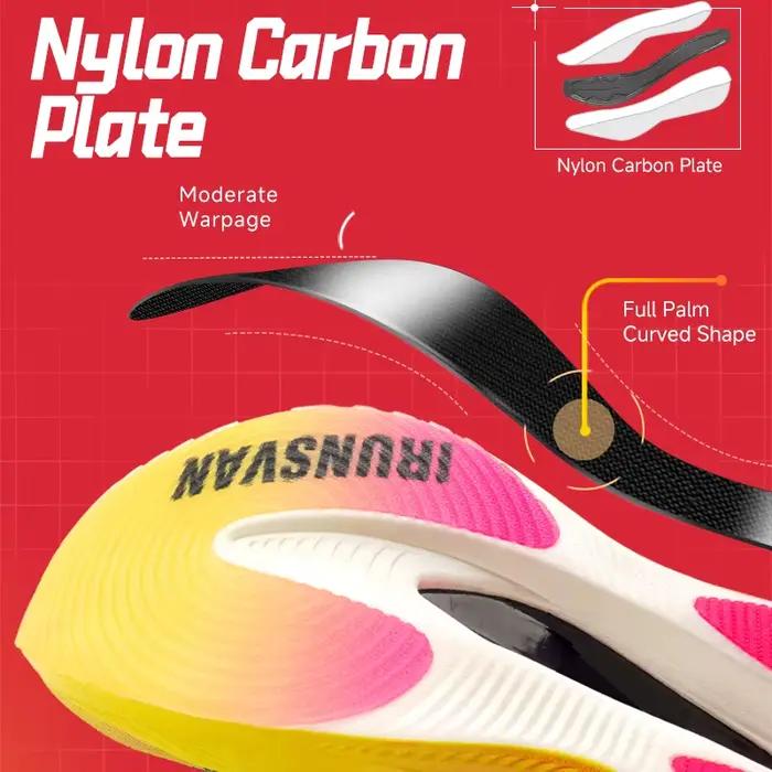 IRUNSVAN chaussures de course Marathon avec plaque de carbone pleine paume absorbant les chocs