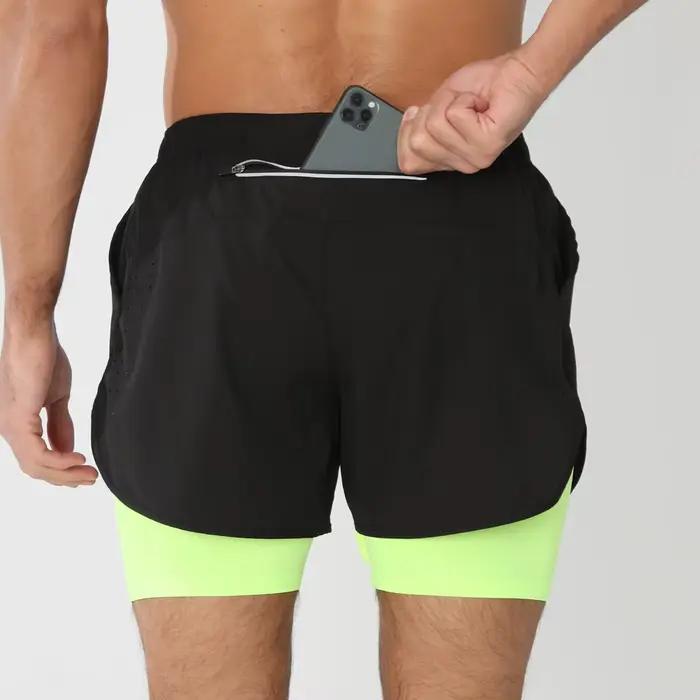 Nouveaux shorts de course double couche pour hommes