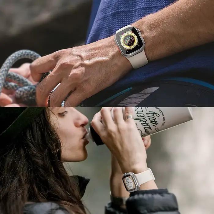 Coque de protection d'écran pour Apple Watch 45mm 44mm 40 41 42 46mm