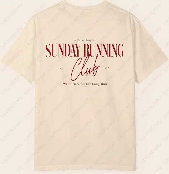 Sunday Running Club chemise motivation mignon esthétique entraînement T-Shirt pour les femmes à la mode meilleur ami cadeau drôle impression couverture en coton